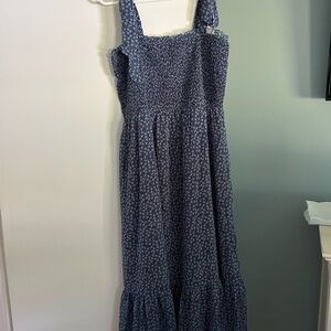 A Pea in the Pod maternity Blue and White Maxi Dress
